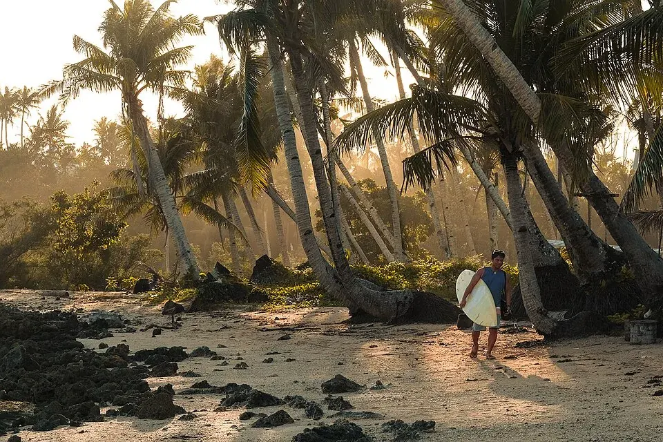 Siargao island coastline, the destination of the Cebu to Siargao flight